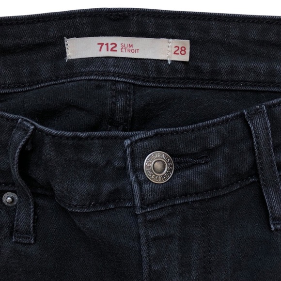 Levi’s 712 Slim Denim Jeans – Soft Black – Women’s Size 28 - Picture 12 of 12